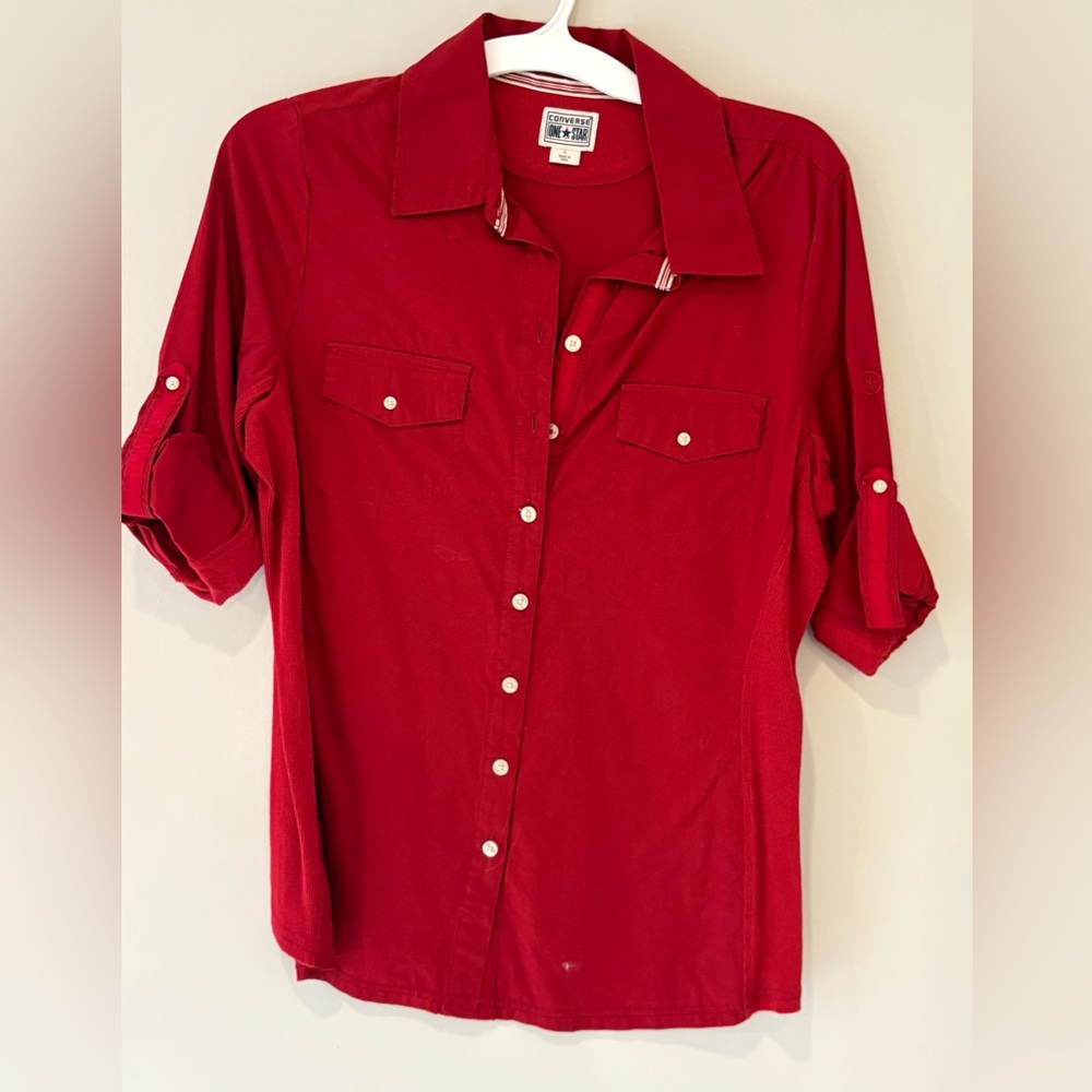 Converse Red Button Down Shirt